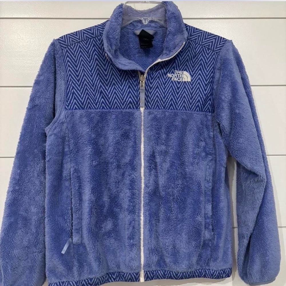 Girls The North Face Purple Chevron Fleece Jacket
